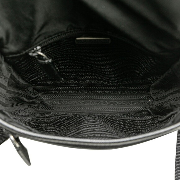 PRADA Black Leather Messenger Shoulder Bag - Picture 6 of 12